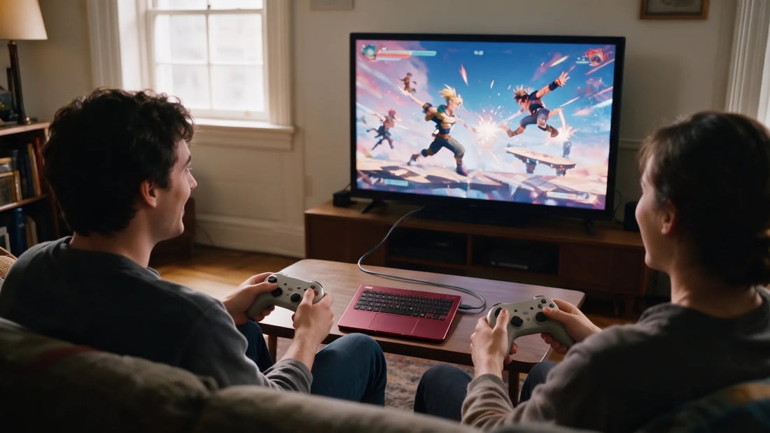 Hero connected to a TV for gaming at home