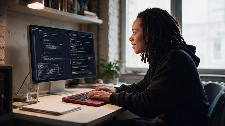 At your desk: use a monitor